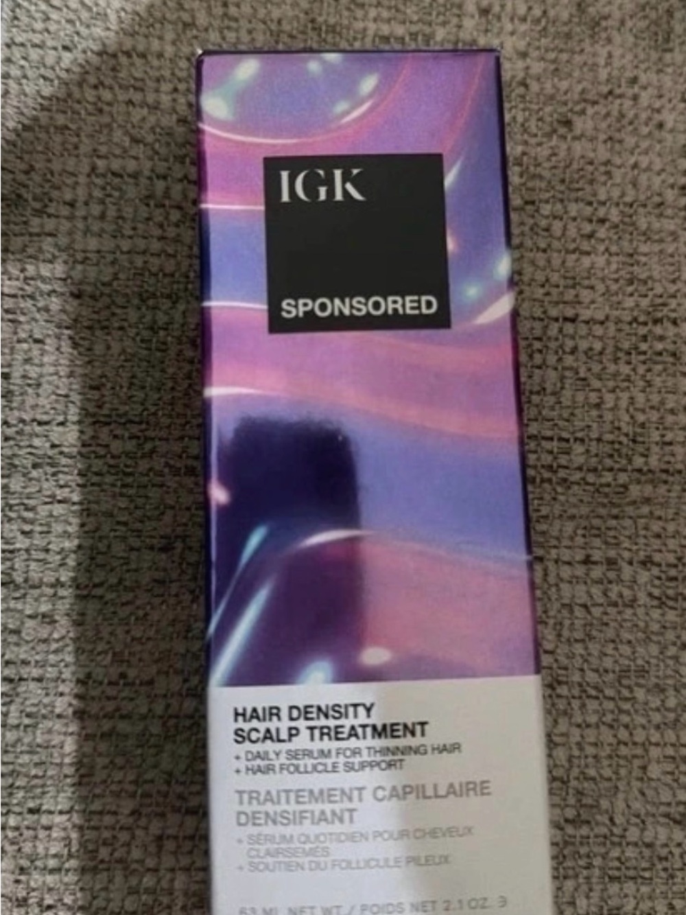 GK Hair Density Scalp Treatment - iridescent purple packaging